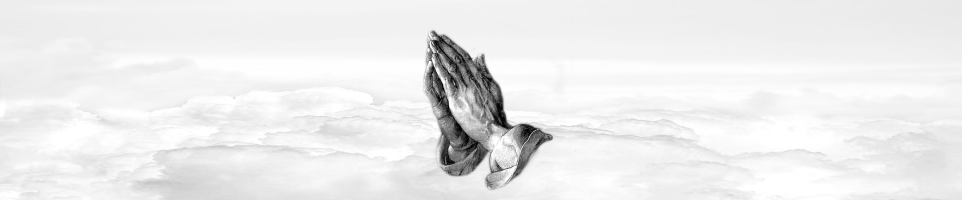 P FC 103 WT Praying Hands (NO TEXT) White Clouds FULL COUCH PRINT